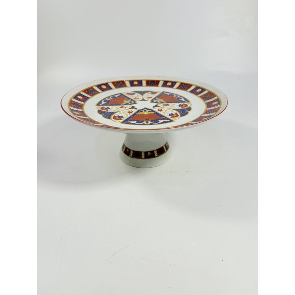 Pedestal Cake Plate Imari Seymour Mann Derbyshire Footed Replacement China - Picture 3 of 16